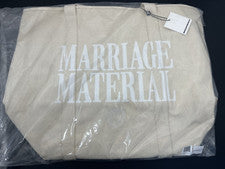 BOLSO DE MANO DE LONA BRIDEMERCH BRIDE MERCH MATERIAL DE MATRIMONIO TOTE Anthropologie-NUEVO CON ETIQUETAS