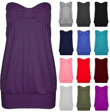 TOP BOOBTUBE NUDO PARA DAMA SIN TIRANTES CHALECO JERSEY LARGO BANDEAU VERANO TOPS