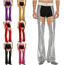Pantalones para Hombres Rave Halloween Estilo Occidental Pantalones Carnavales Pantalones Ropa de Club Años 70