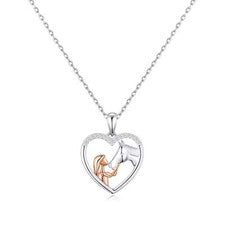 Collar Corazón Niña y Caballo Creado con Cristales Zircondia®