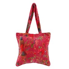 Rosa Pájaro Terciopelo Bolsa Moda Mujer Hombro Compras/Bolso de Universidad Ofmd