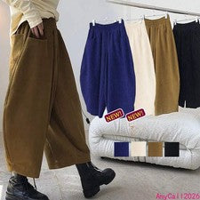 Moda Pantalones Para Hombres Dama Hermosos Nueve Puntos Pierna Ancha Falda Pantalones Florers
