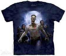 Camiseta Zombie Horda Carga Teñida a Mano Walking Dead Estilo La Montaña SIN USAR