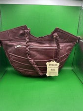 Byblos Hecho en Italia Vintage Estilo Años 70? Bolso de mano de cuero italiano borgoña