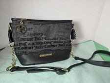 Cartera Juicy Couture negra bandolera de hombro para mujer bolso con adornos dorados RN#108833