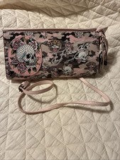 Bolso Bandolera Ed Hardy Rosa Gris Camuflaje Tatuaje Calavera Corazón Tigre Y2K