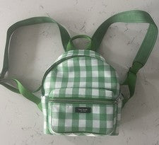 Mochila Kate Spade Sam Icon Mochila Guinga Verde y Blanca Nueva Sin Etiquetas