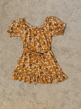 NUEVO SIN ETIQUETAS MINI VESTIDO RECTO MUJER XS SHEIN ESTAMPADO FLORAL FUERA DEL HOMBRO