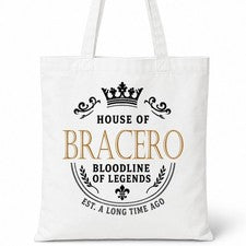 Bolso de Mano BRACERO Family Surname House Of White Algodón