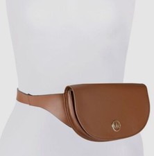 Riñonera Michael Kors Mujer Marrón Firma Cuero Cintura Bolso Cinturón L/XL