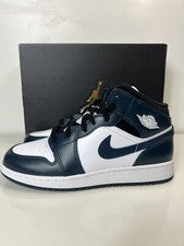 Air Jordan 1 Mid (GS) Armory Azul Marino Blanco 554725-411 Talla 5.5Y/Mujer’s Talla 7