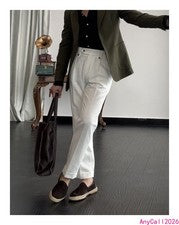 Pantalones de vestir rectos elegantes de verano para hombre para viaje diario moda pantalones informales