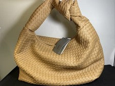 Nuevo de Lote Antiguo Para Mujer Suave Vegano Cuero Tostado Tejido Hobo Correa Anudada Cartera Bolso de Hombro
