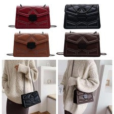 Bolso bandolera de cadena de cuero PU para mujer