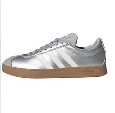 Adidas VL Court Base Mujer Entrenadores Plateado Metálico/Blanco Reino Unido 6 Nuevo JQ3048