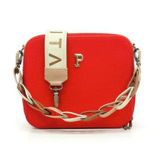 Cartera Parchita Flora Bolso Bandolera Cuero Mujer Bandolera Convertible Rojo