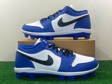 Talla 11 Hombres - Nike Air Jordan 1 Low Retro MCS Béisbol Azul Blanco Botines Plástico
