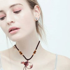 Collar Botella Vidrio Aromaterapia para Mujer Perfume Colgante Aceite Esencial