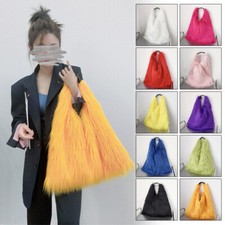 Bolsos de mano de invierno suaves de piel sintética grandes mullidos de felpa bolsos de hombro de lujo cálidos