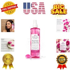 Bruma facial hidratante de agua de rosas y glicerina - Cuidado de la piel combinado seca - Rosa...