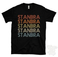 CAMISETA STANBRA ESTILO RETRO REPETIDO Hombre y Mujer Novedad Genial Nombre Regalo
