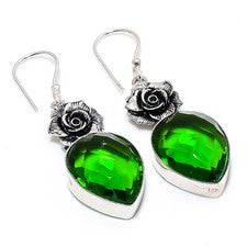 Pendiente de joyería de plata esterlina 925 hecho a mano de piedras...
