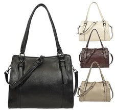 Bolso de hombro de cuero real para mujer estilo clásico diseño correa larga Hilda NUEVO