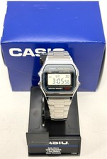 Casio A158WA-1CR Reloj Digital Clásico Plateado Acero Inoxidable Alarma 33mm - NUEVO