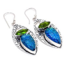 Pendiente de joyería de plata esterlina 925 con piedras preciosas de...