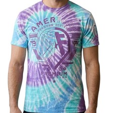 $40 AMERICAN FIGHTER Tie Dye KENTON Camiseta Gráfica Atlética Nueva Con Etiquetas