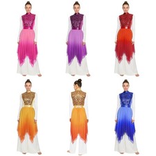 Frauen Kleid Liturgisch Tanzbekleidung Lyrisch Übung Glitzernd Irregulär Mieder