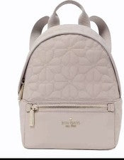 Mochila acolchada beige Kate Spade New York con cierre de cremallera bolso de diseñador para mujer