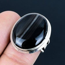 Anillo de joyería de plata esterlina 925 hecho a mano con piedras preciosas...