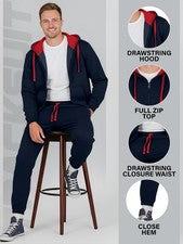 NUEVO CONJUNTO DE CHÁNDAL PARA HOMBRE POLAR SUDADERA CON CAPUCHA PARTE SUPERIOR PARTE INFERIOR JOGGERS GIMNASIO TRACKIES