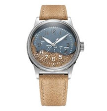 Praesidus Utah Beach Automatico Acciaio Sabbia Blu Pelle Militare Orologio Uomo