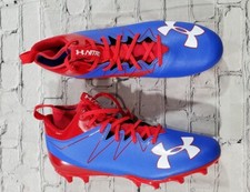 Botín de fútbol Under Armour Nitro azul rojo 1290962-400 para hombre talla 13,5