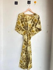 Caftán de algodón indio, caftán floral múltiple, ropa de moda para mujer caftán