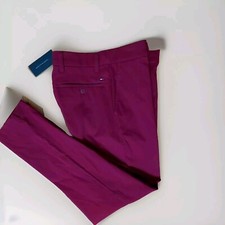 PANTALONES TOMMY HILFIGER ELÁSTICOS ABSORBENTES CHINOS ROJO BORGOÑA HOMBRE 31 X 29 ¡Leer!!