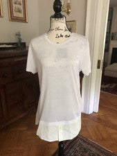 Nueva Camiseta W Tag Garciavelez Diseñador Nueva York Blanca Amarilla Talla M/L Venta al por menor $385