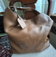 NUEVO SIN ETIQUETAS HOBO CAÑA KRAKOFF RDK--CUERO GRANULADO TOSTADO BRITÁNICO--NUNCA LLEVADO--NUEVO
