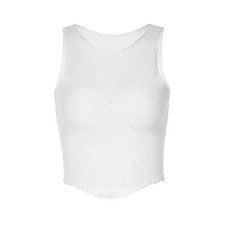 Camiseta Para Mujer Moda Sexy Calada Top Corto Sin Mangas Informal