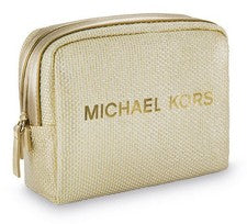 Bolso de cosméticos Michael Kors dorado para mujer