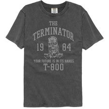 Terminator - Estilo Universitario - Clásicos Americanos - Gris Sólido Adulto Manga Corta C