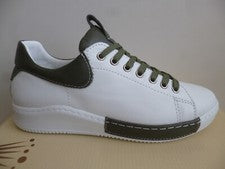 Zapatillas deportivas mujer Charlotte cuero blanco verde oliva 1987113