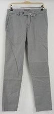 Nuevos pantalones chinos Jerry Key Granato para hombre EE. UU. 32 x 32 gris sarga elástica frente plano