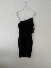 Vestido de mujer Na-Kd negro talla M Asymmetric Thin Strap Shirt Dress