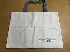 Nuevo Bolso de Mano Grande de Playa de Compras de Lona Gris Logo de Celebrity Cruises con Cremallera