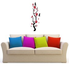 1 juego de pegatinas de pared acrílicas nórdicas duraderas flor de ciruelo reutilizables decoración del hogar