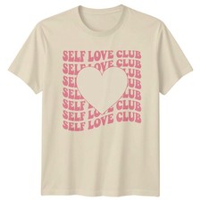 Camiseta Self Love Club Mujer Salud Mental Estilo Retro Regalo Para Ella