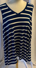 Vestido sin mangas para mujer Lularoe azul/blanco 2XL causal moderno moda cómodo